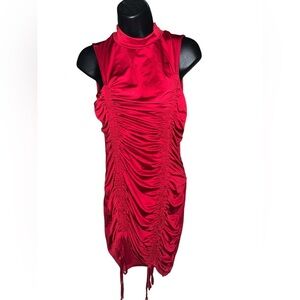 ❤️Heart Hips Red Adjustable High Neck Dress Size M